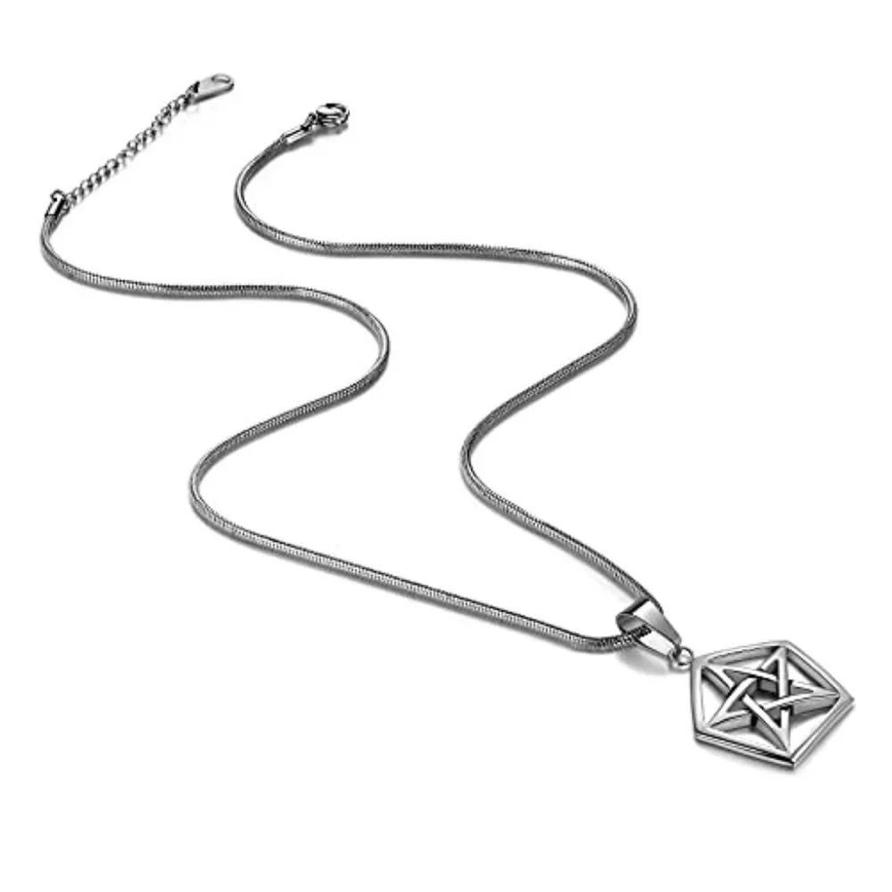 Leviathan Satanic Pentacle Necklace  Stainless Steel
